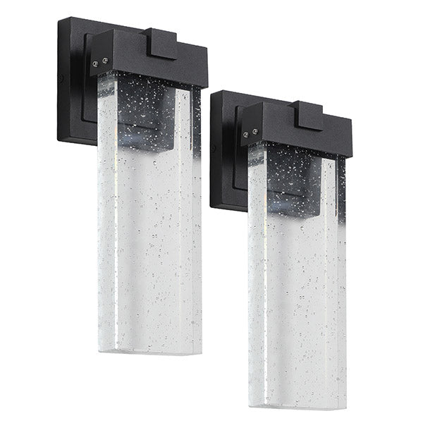 Outdoor Waterproof LED Crystal Wall Lamp - 12W, 2 Pack