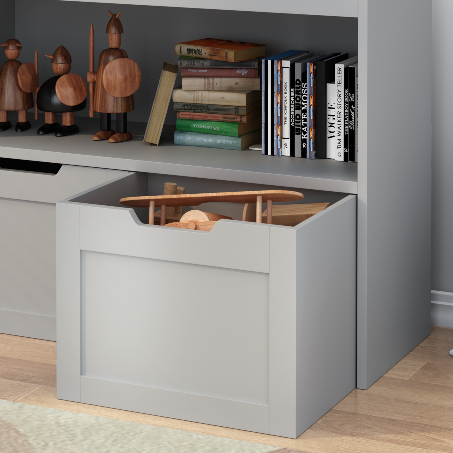 Gray Book Organizer & Toy Storage Cabinet - Large Capacity