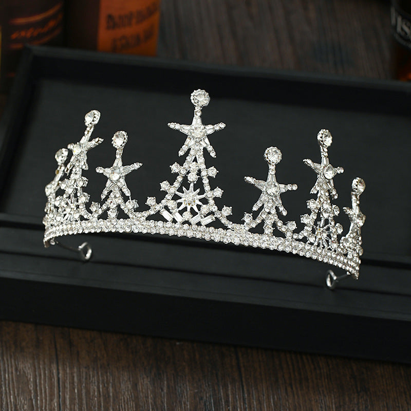 Silver Crystal Bridal Crown Hair Ornament