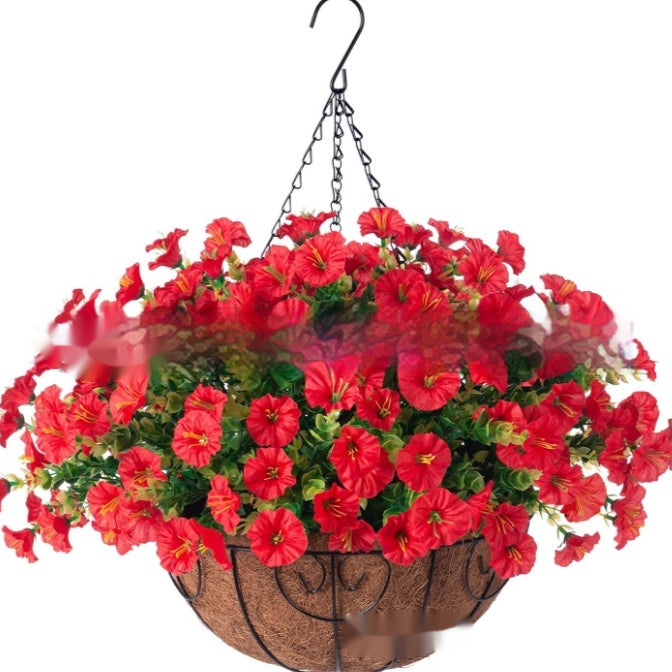 Hanging Plant Basket with Iron Frame for Coconut Palm Pots Garden Decor