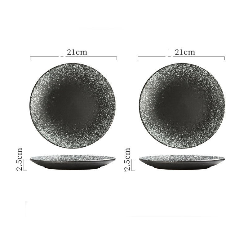 Ceramic Serving Plate Set - Shallow Porcelain Dish for Kitchen & Dining