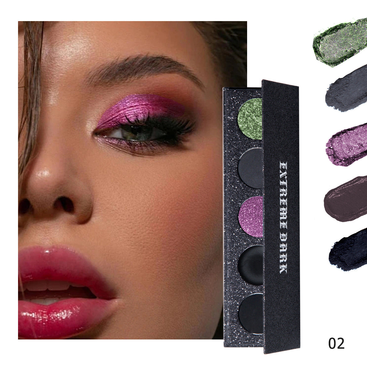 Long Lasting Dark Eye Shadow Palette - Smear-proof Makeup Set with 5 Deep Colors