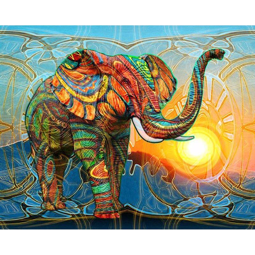 Elephant Theme Diamond Painting Kit - DIY 5D Embroidery Art, Multiple Sizes & Styles