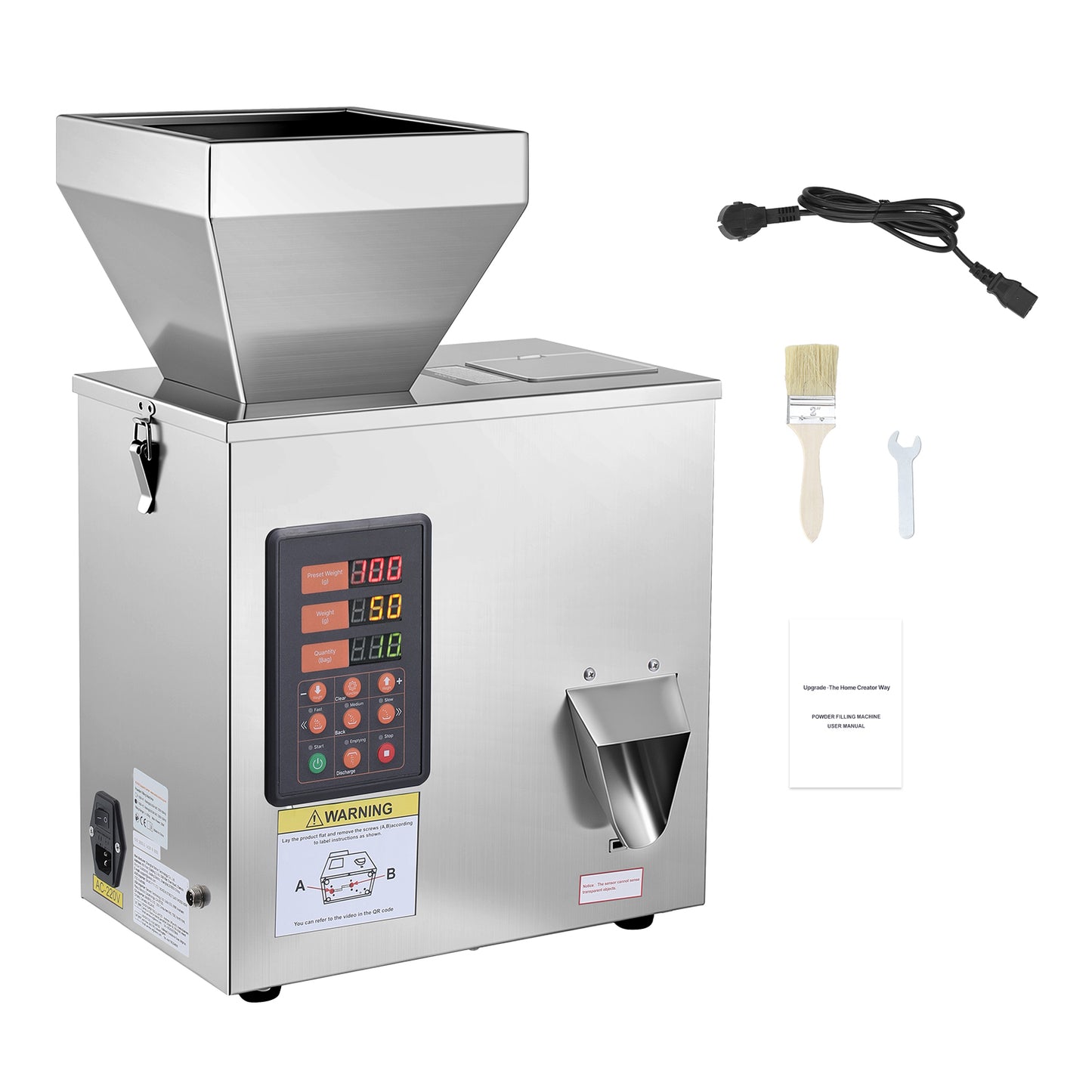 Automatic Powder Filling Machine 3-200g Stainless Steel Dispenser for Coffee Beans & Spices