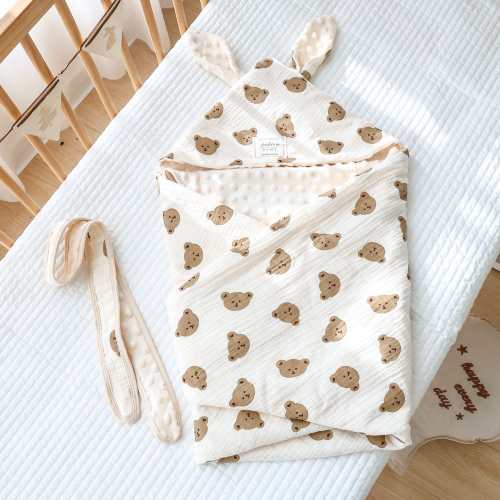Newborn Swaddle Blanket for Baby Delivery Room Spring Summer Unlined 350g Cotton