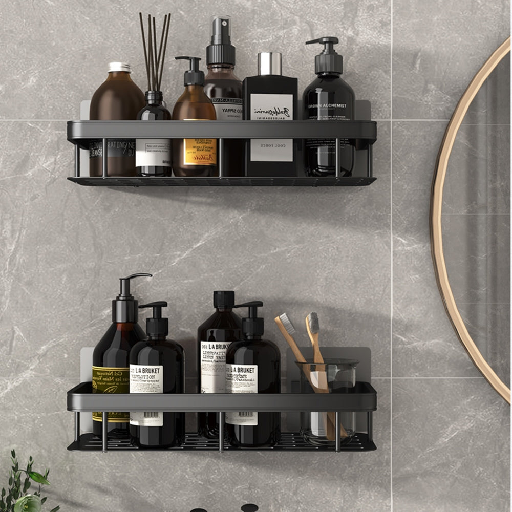 Aluminum Wall Shelf Bathroom & Kitchen Dual-Use Rectangular Storage Rack