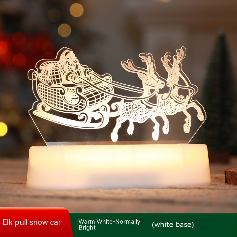 Acrylic LED Night Light - 3D Christmas Decoration Lamp