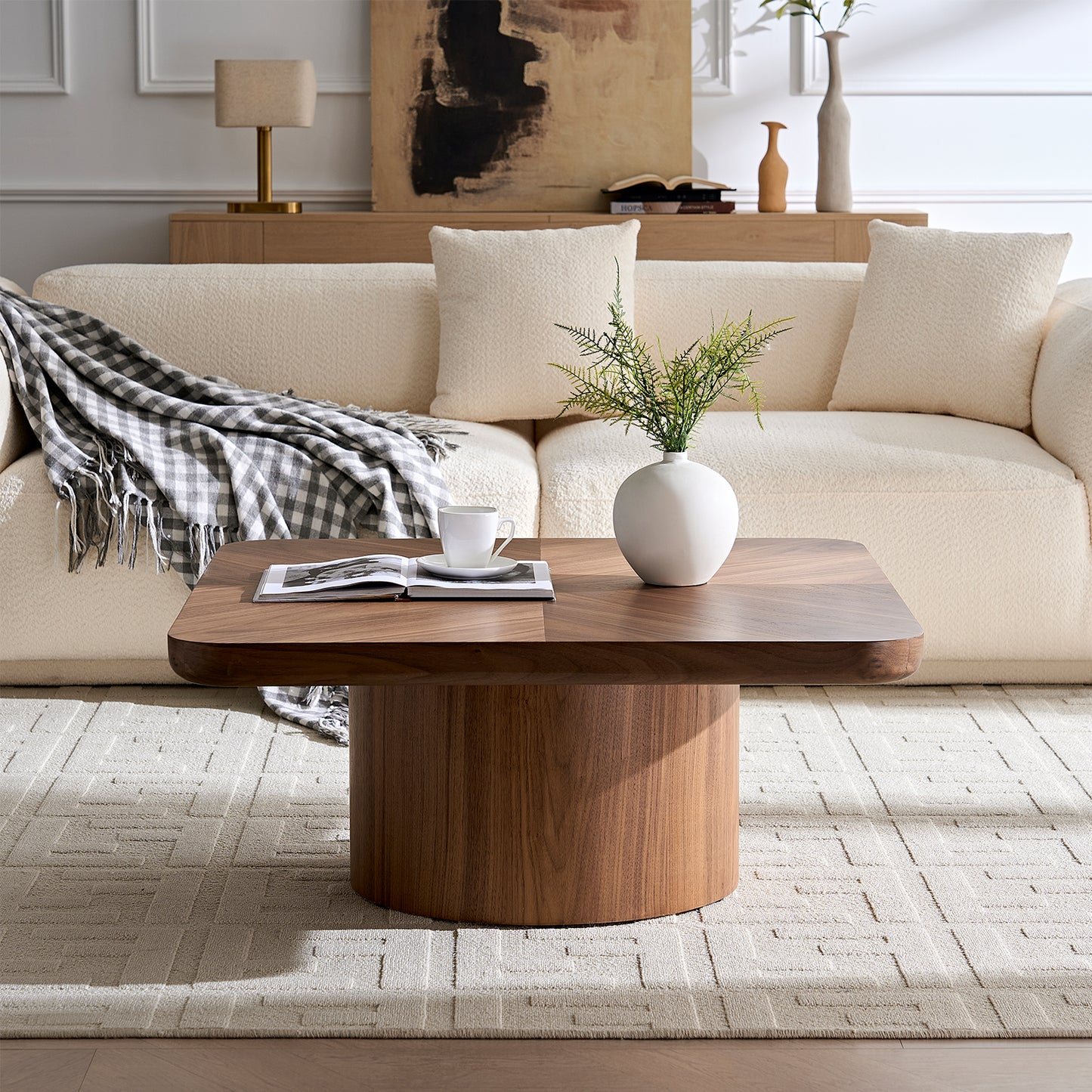 Square Coffee Table, Modern Design For Living Room Use,Assembly