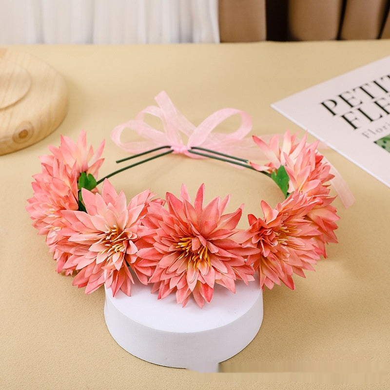 Children's Fairy Flower Garland Headband - Adjustable Hair Accessories for Kids & Adults