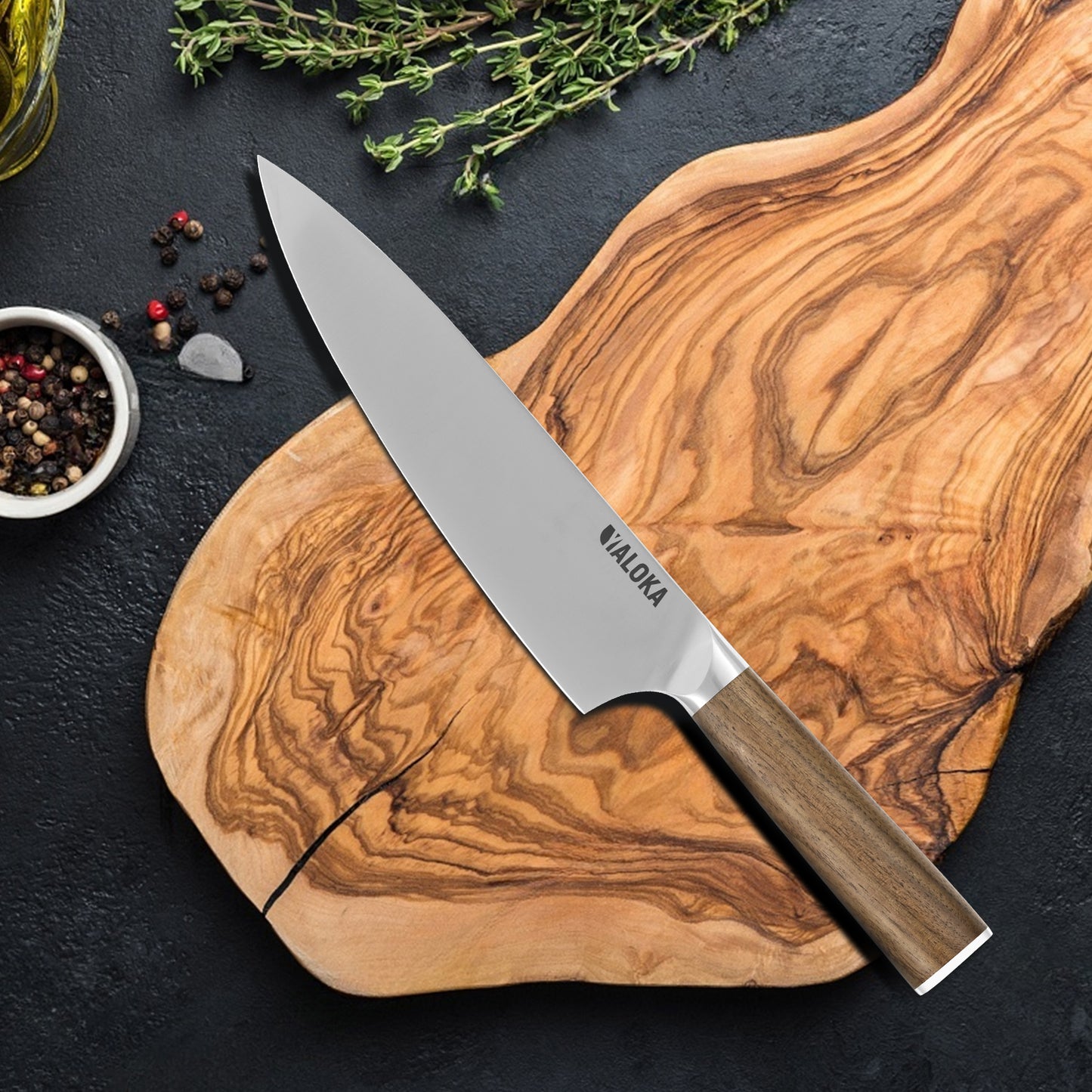 8-Inch Professional Japanese Chef Knife - Ultra Sharp Gyuto with Ergonomic Wood Handle