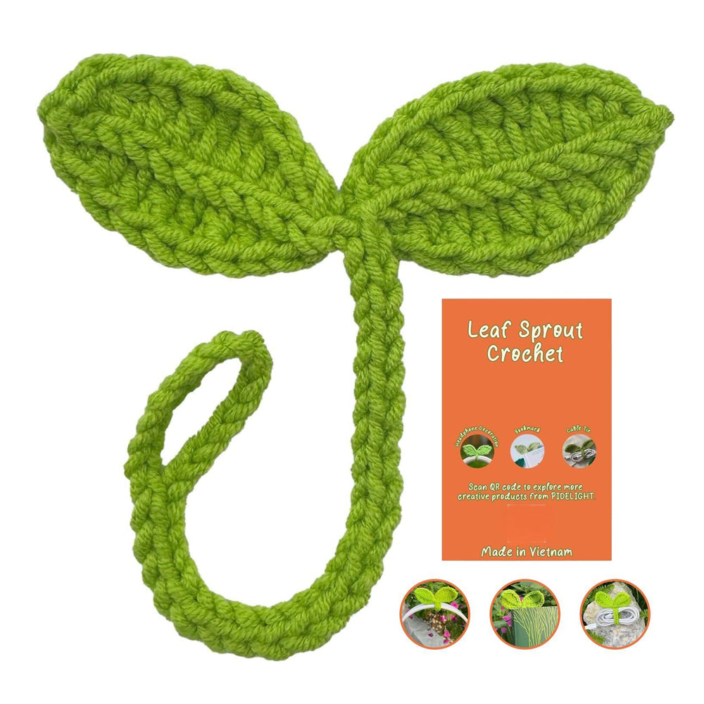 Cute Knitted Crochet Leaf Sprout - Multi-Functional Bookmark & Cable Tie
