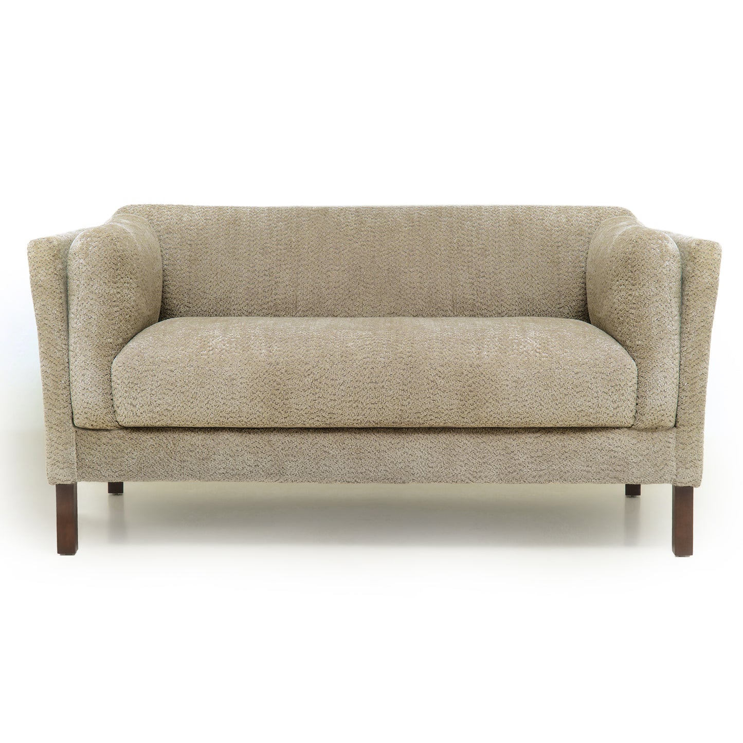 Modern Chenille Loveseat Sofa - Removable Cushion, Camel