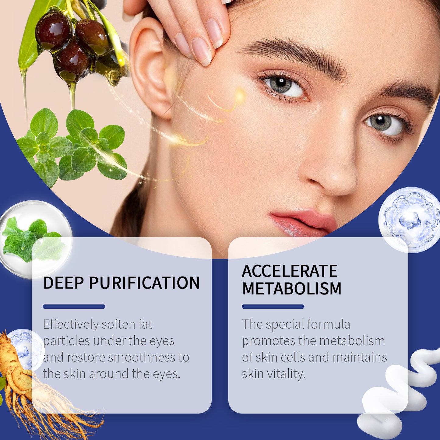 Gentle Eye Cream for Fat Particles - Nourishing Jojoba & Purslane Extract