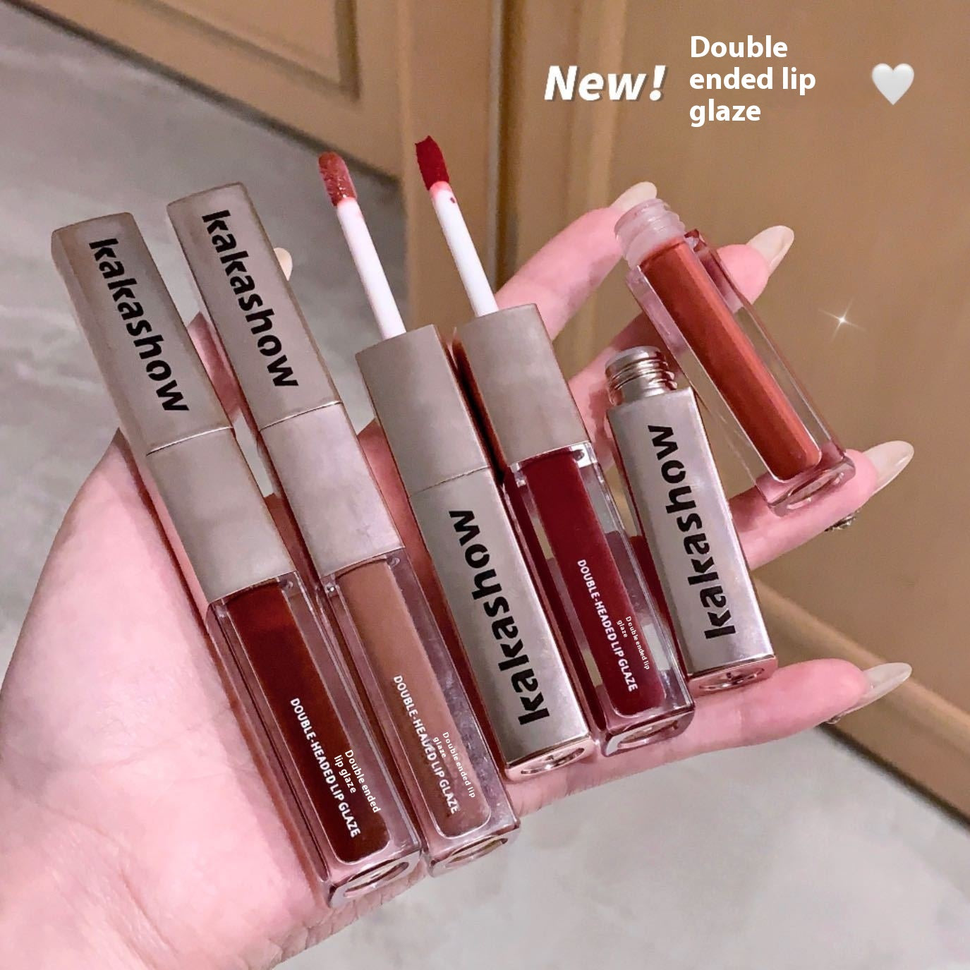 Double-Headed Lip Lacquer Matte Lipstick Set - Multiple Colors 2g