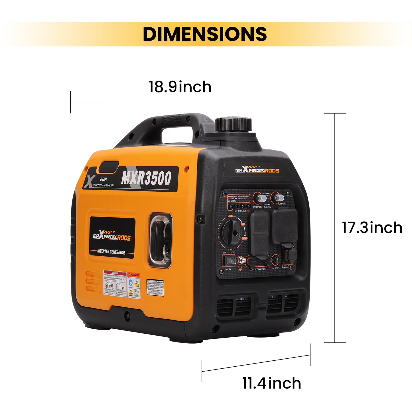 3.5KW Ultra Quiet Portable Inverter Generator - Lightweight Design