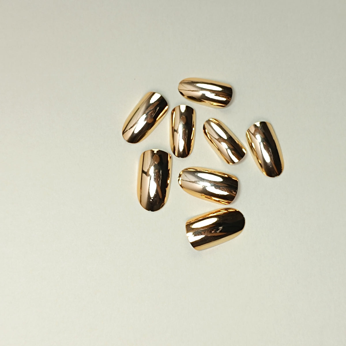 Gold Electroplated Fake Nails Set - Wearable Removable Nail Art