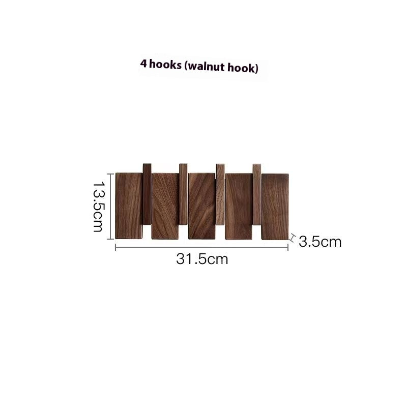Wooden Wall Clothes Hooks Set - Modern Hallway Hanger with Multiple Hooks