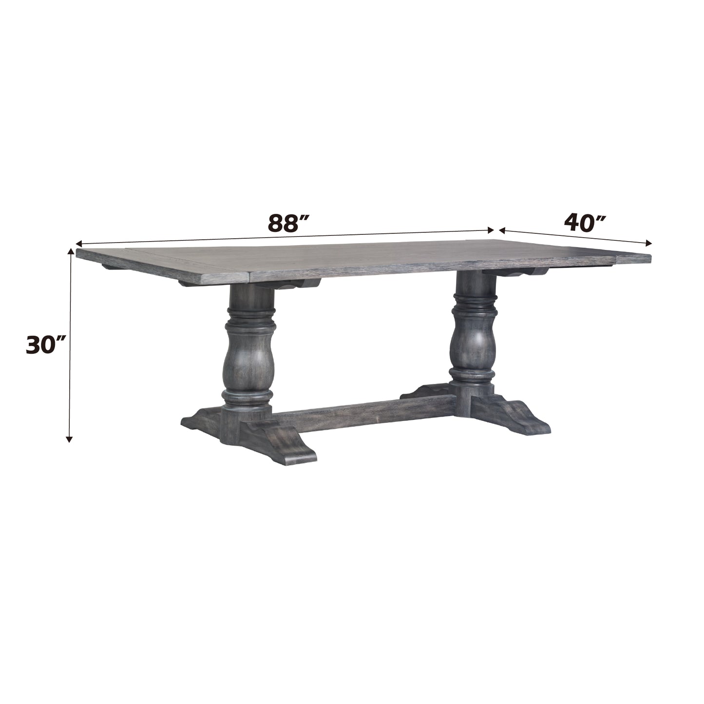 7-Piece Weathered Gray Dining Room Set - Rectangular Table & Chairs