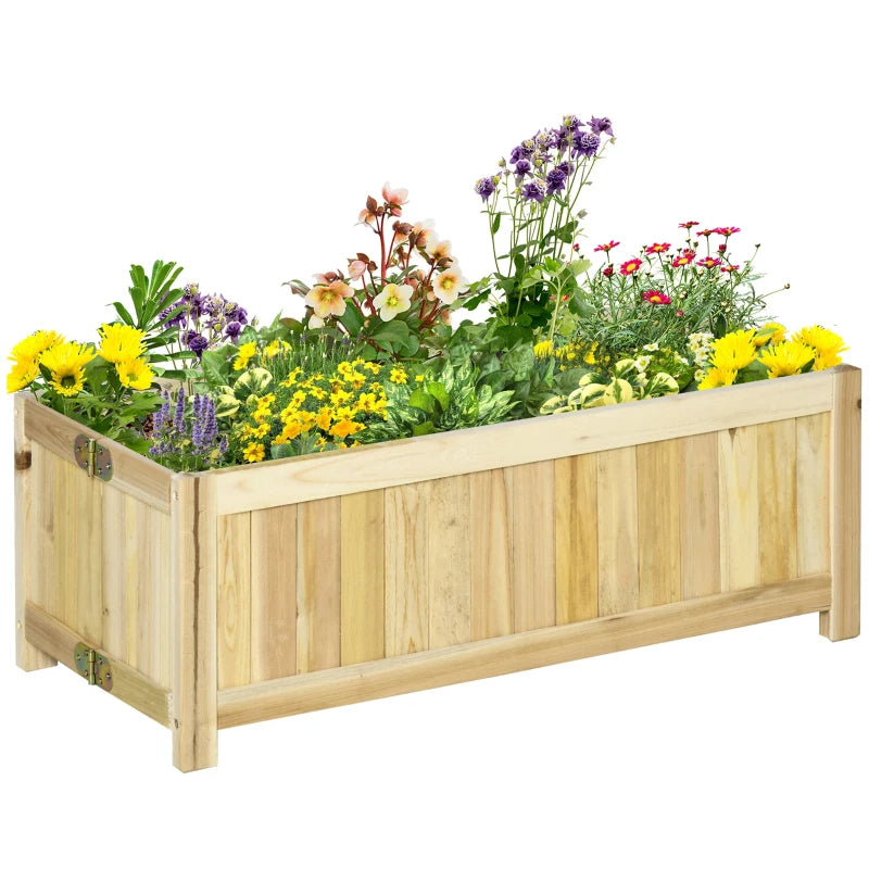 Foldable Wooden Garden Bed - Portable Herb and Vegetable Planter with Drainage