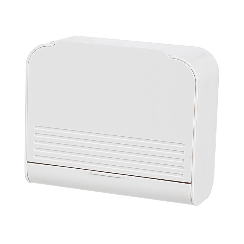Punch-Free Dustproof Wall-Mounted Cotton Swab Storage Box Bathroom Organizer