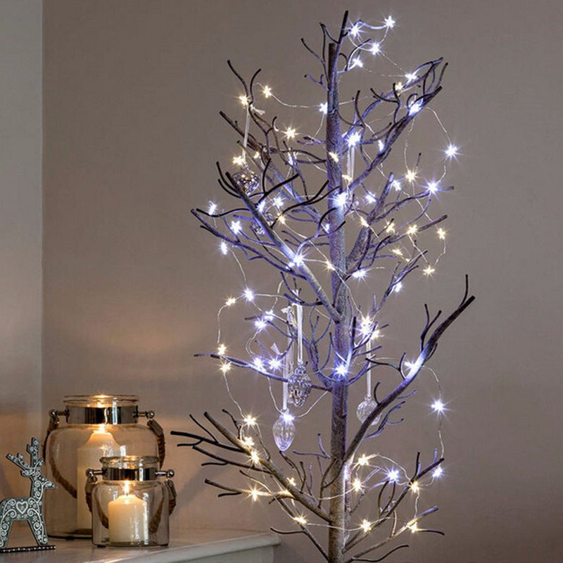 Battery Operated LED Star Fairy Lights 2m Warm White Twinkle String Copper Wire