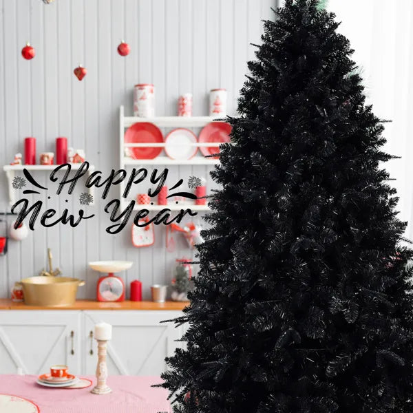 5ft Black Christmas Tree with 250 White LED Lights