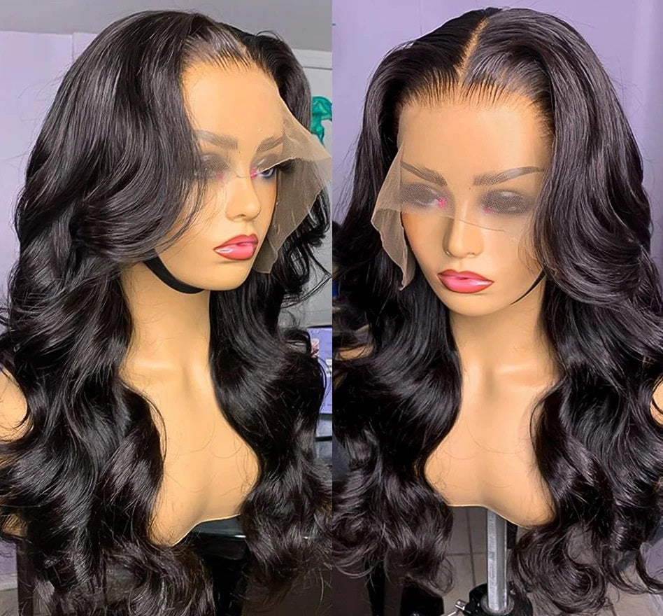 Body Wave Lace Front Wig for Black Women - Human Hair, Medium Length