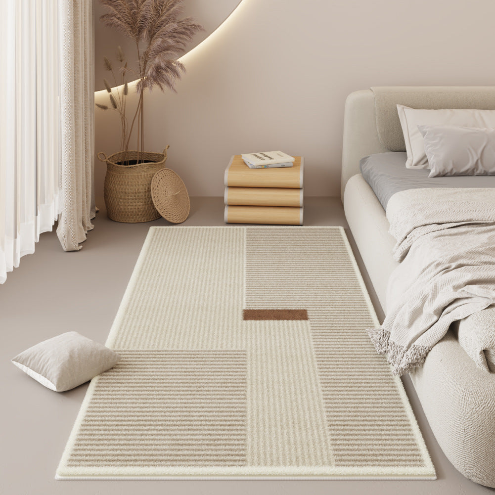 Modern Bedroom Carpet with Geometric and Striped Patterns - Multiple Sizes & Styles