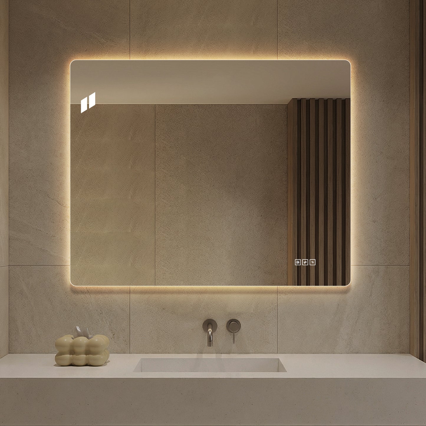 36x30 Inch LED Bathroom Mirror with Anti-Fog & Dimmable Lights