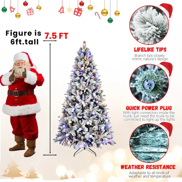 8ft Artificial Christmas Tree with 470L Warm White Lights