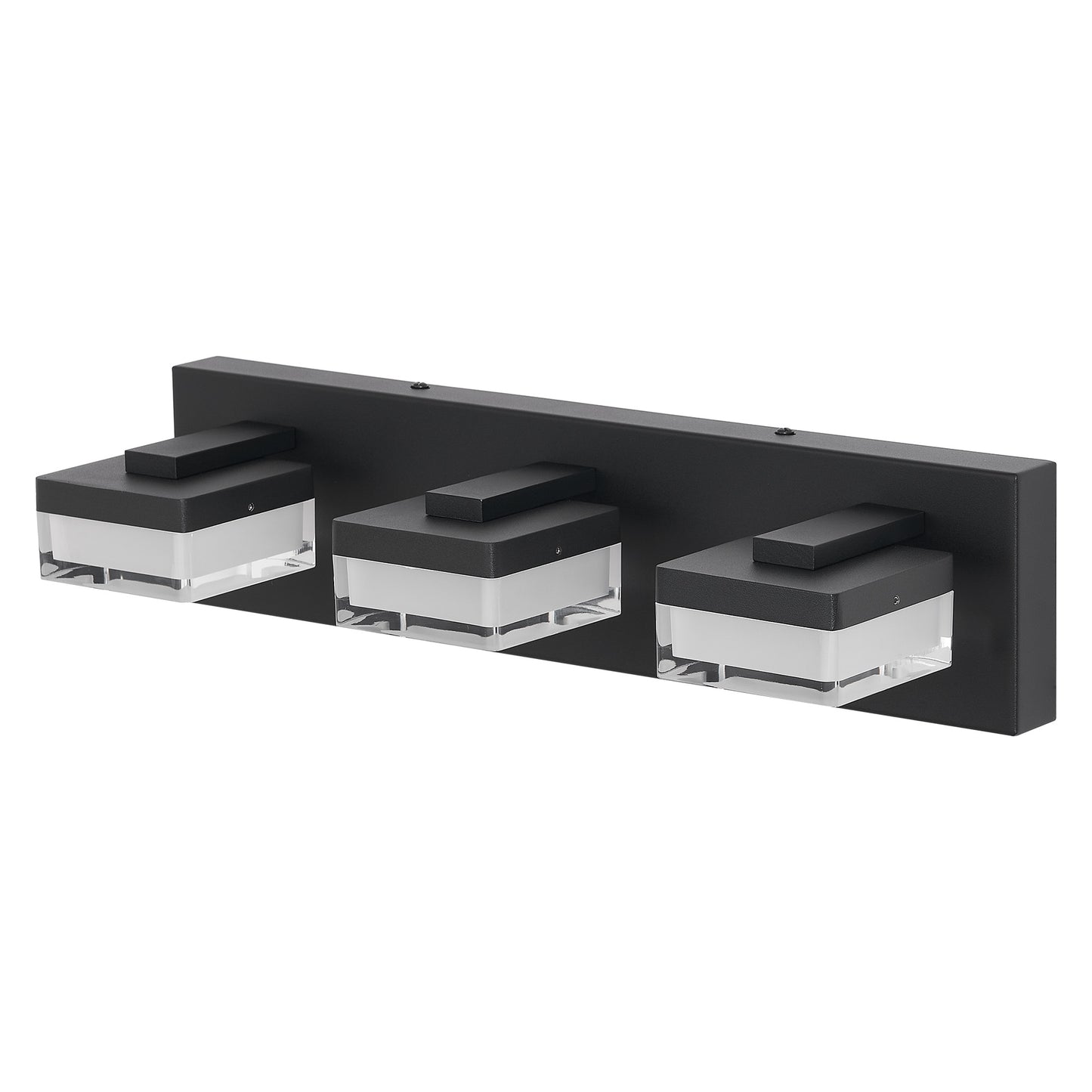 Modern LED Vanity Light - 3-Light Matte Black Over Mirror
