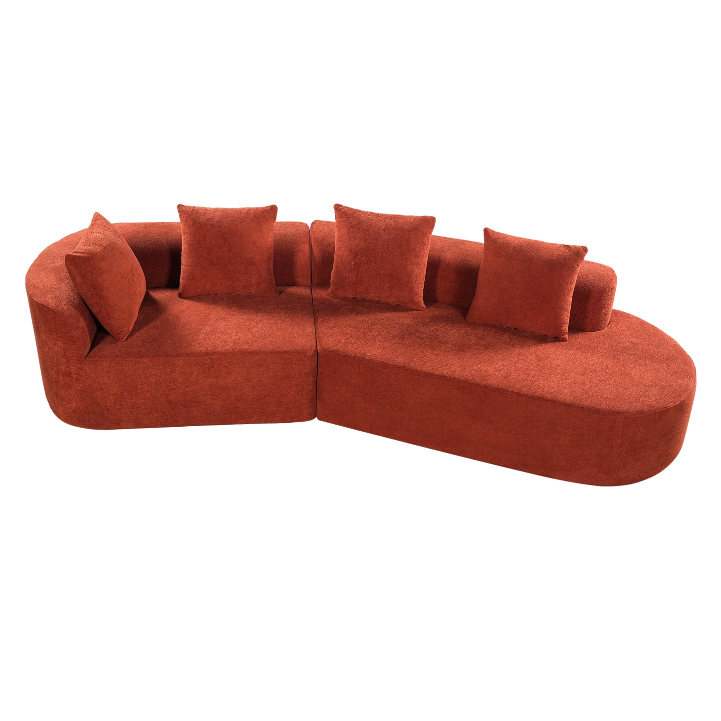 116 Modern Curved Sectional Sofa With High-Density Fully Compressed