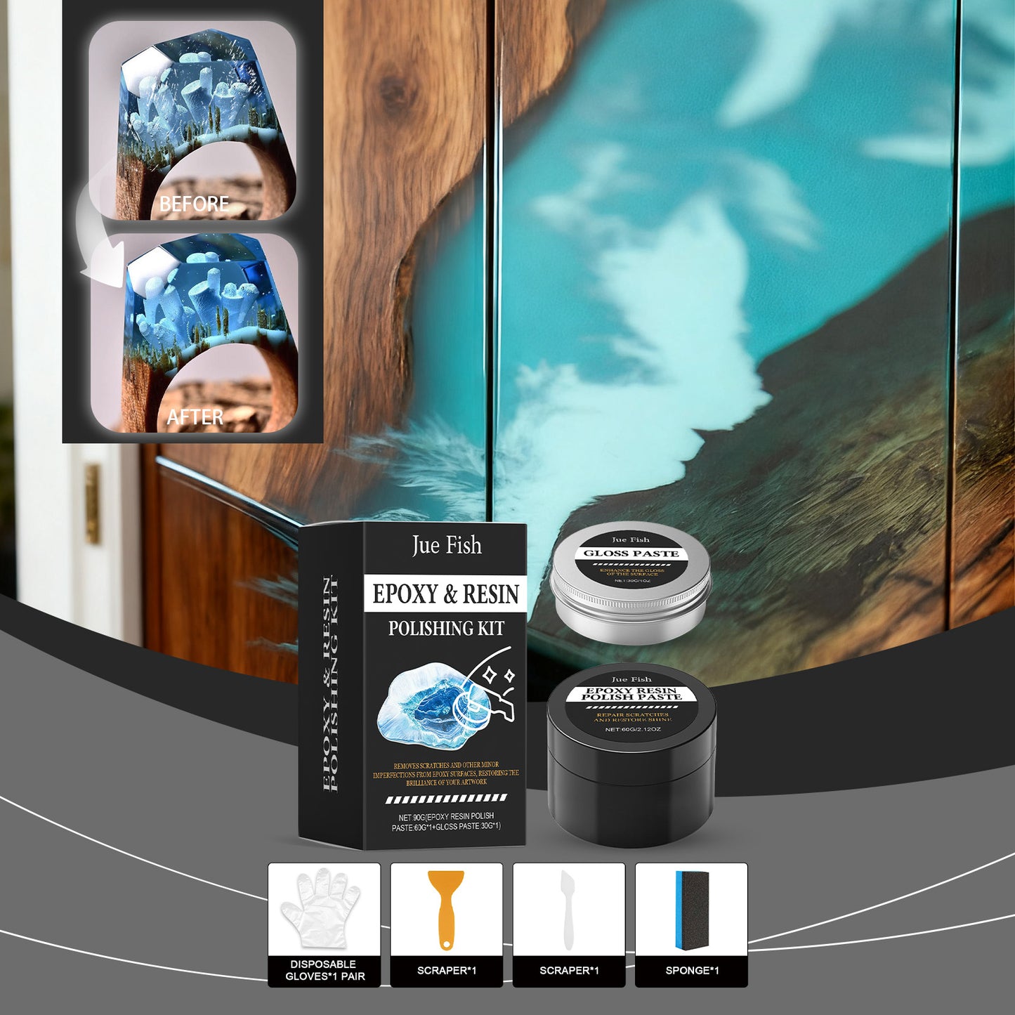 Epoxy Resin Polishing Kit - Durable Surface Finishing Set