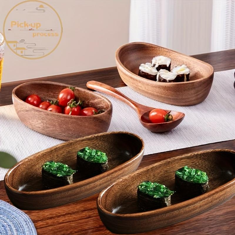 Four-piece Japanese Boat-shaped Sushi Platter, Stylish Handmade From
