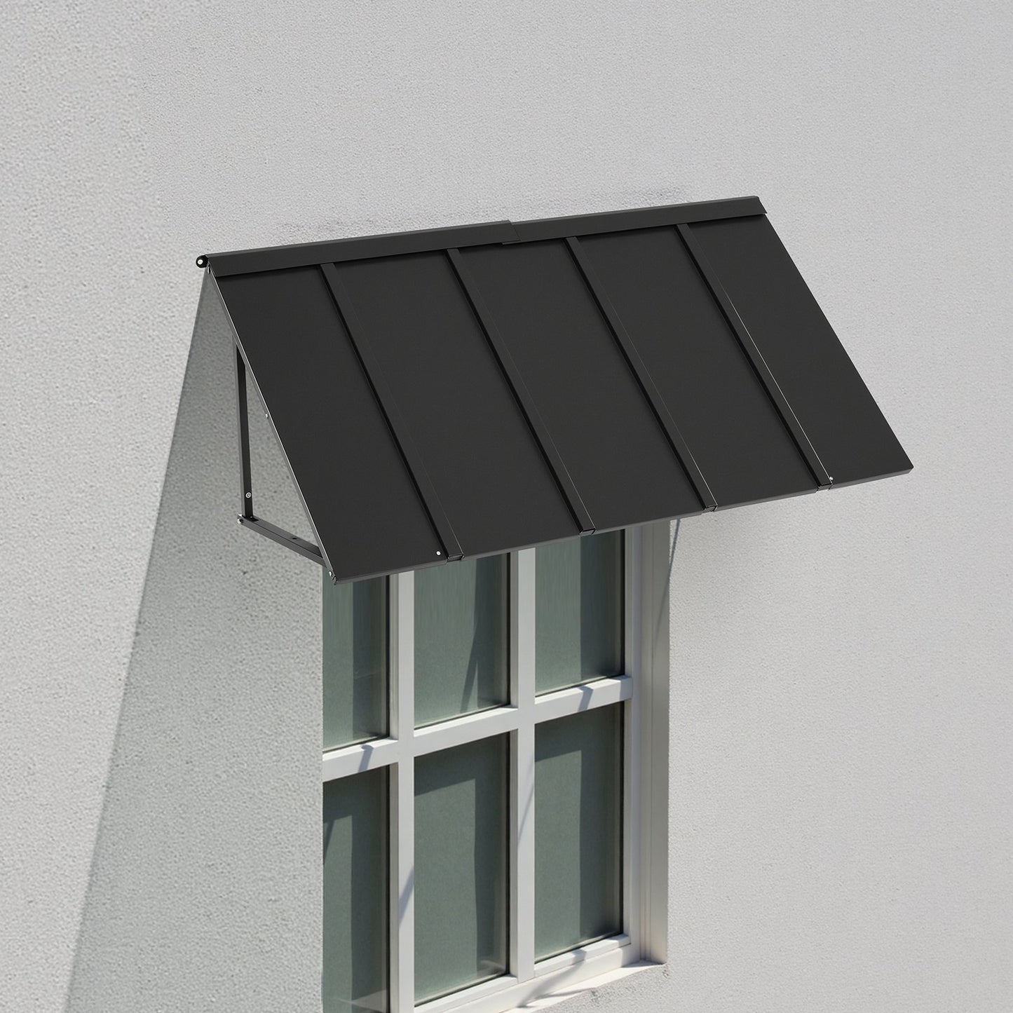Outdoor Steel Window Awning 56x24 Inch Anti-Rust Door Canopy for Weather Protection