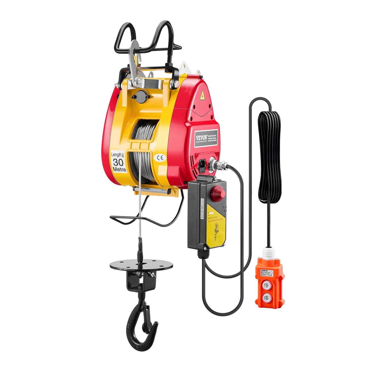 Electric Hoist Winch 1100LBS Wireless Remote Control Heavy Lifting Tool