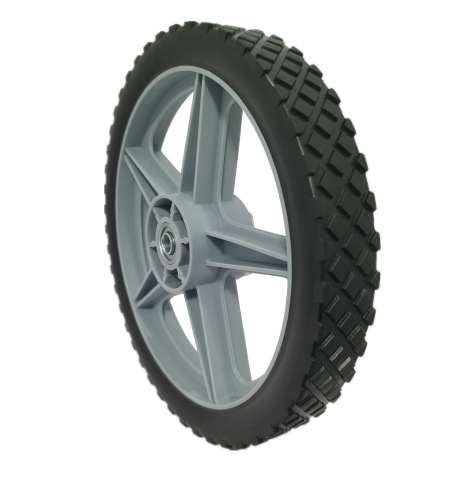 10 Pack Universal Replacement Wheels for Lawn Mowers & Trolleys - Black, 12 Inch