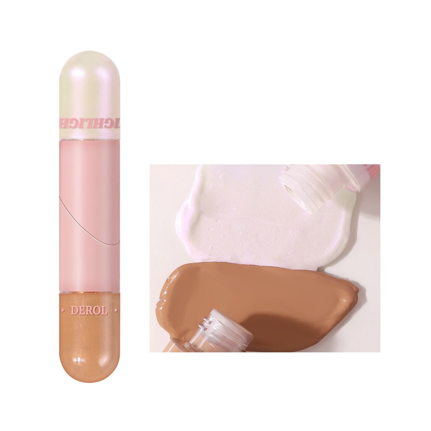 Double-Head Face Lift Cream - Foldable Tube, Two-Color Makeup Base