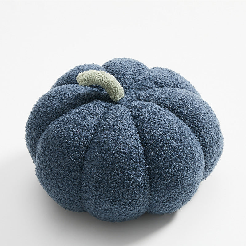 Cute Nordic Pumpkin Plush Pillow - Knitted Yarn Round Cushion for Home Decor