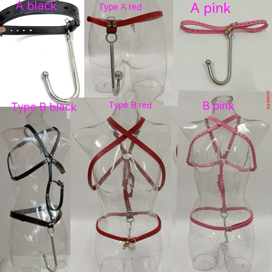 One-Piece Stainless Steel Anal Hook Collar for Adult Wellness