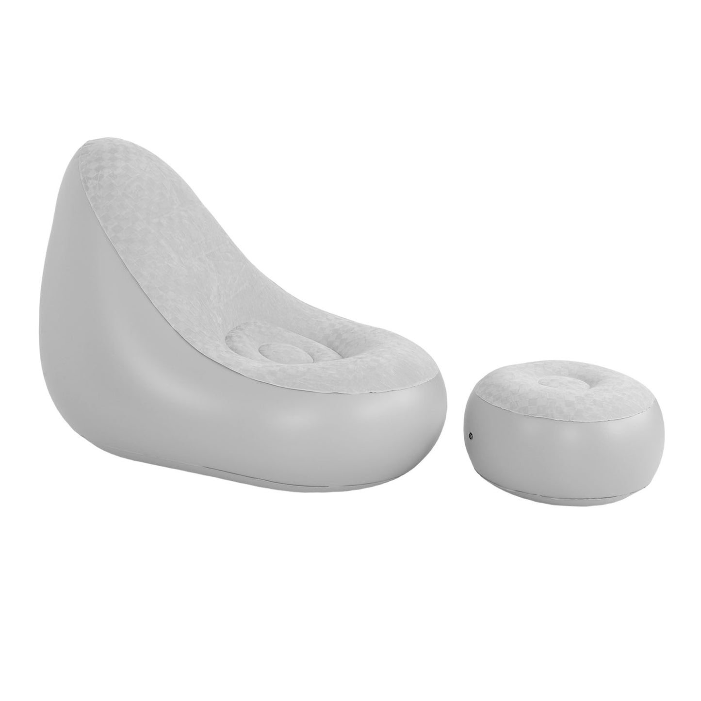 Inflatable Lounge With Footstool PVC Flocking Water Proof Folding