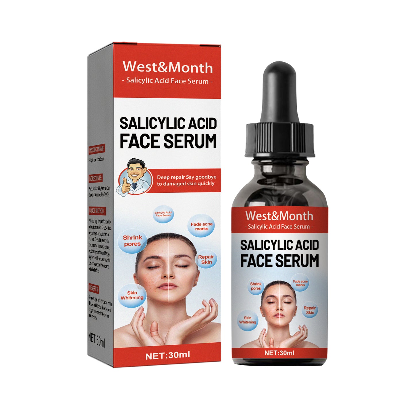 Salicylic Acid Facial Serum - Pore Refining & Hydrating Skin Repair, 30ml
