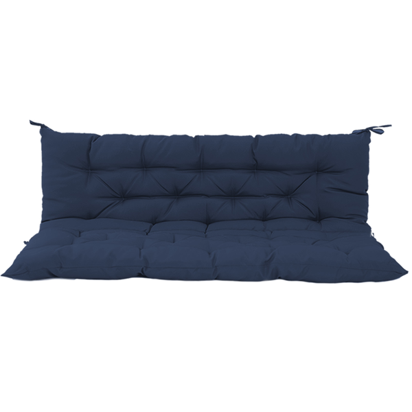Waterproof 70-Inch Outdoor Swing Cushion with Backrest - Dark Blue