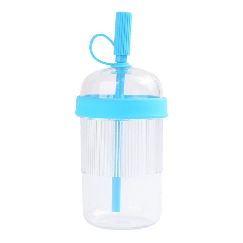 Large-Capacity Water Bottle with Straw - 540ml, Multiple Colors