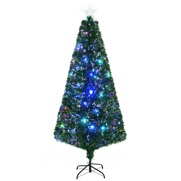 6-Foot Artificial Christmas Tree with Fiber Optic Lights
