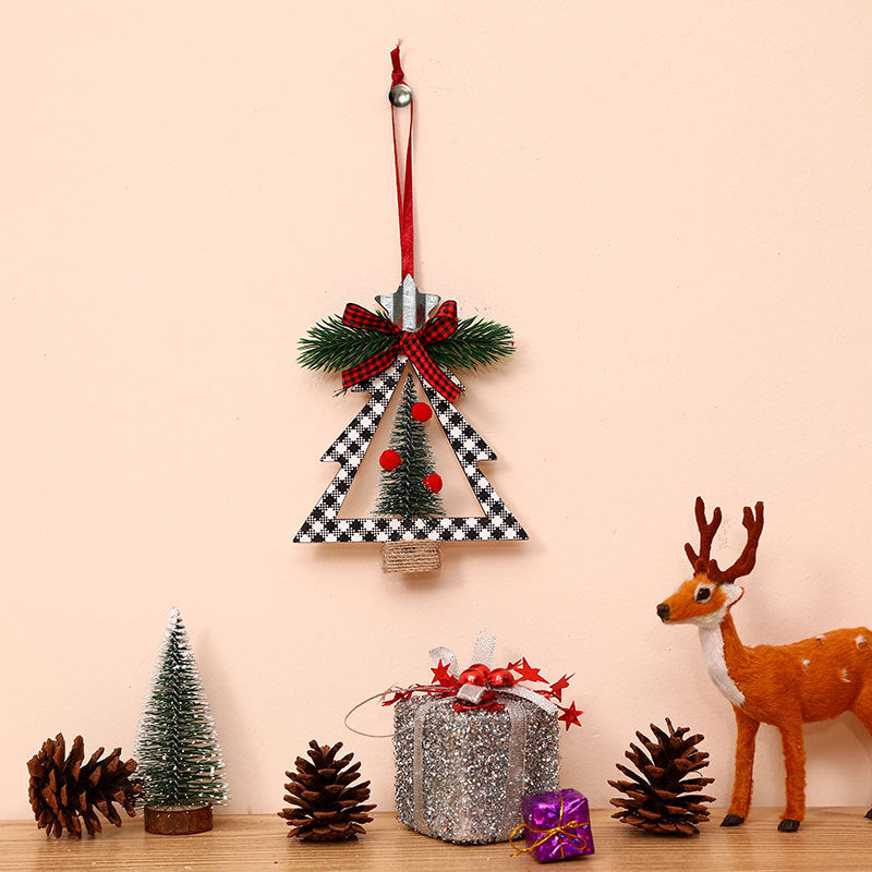 Christmas Tree Scene Setting Decorations - Cedar Wooden Tree & House Styles