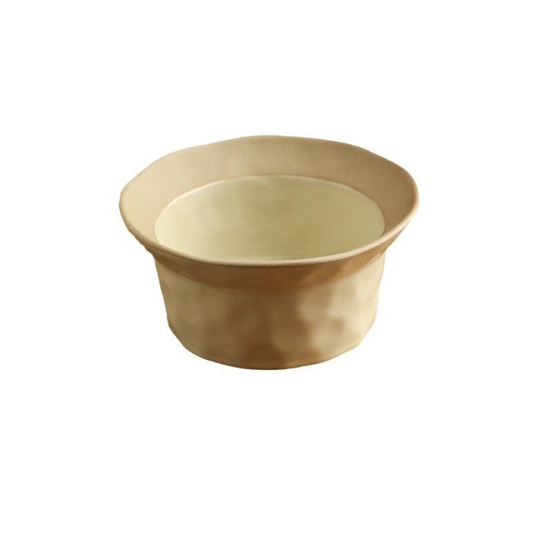 Retro Ceramic Kitchen Bowl Set with Spoons - Handmade Stoneware Dinnerware