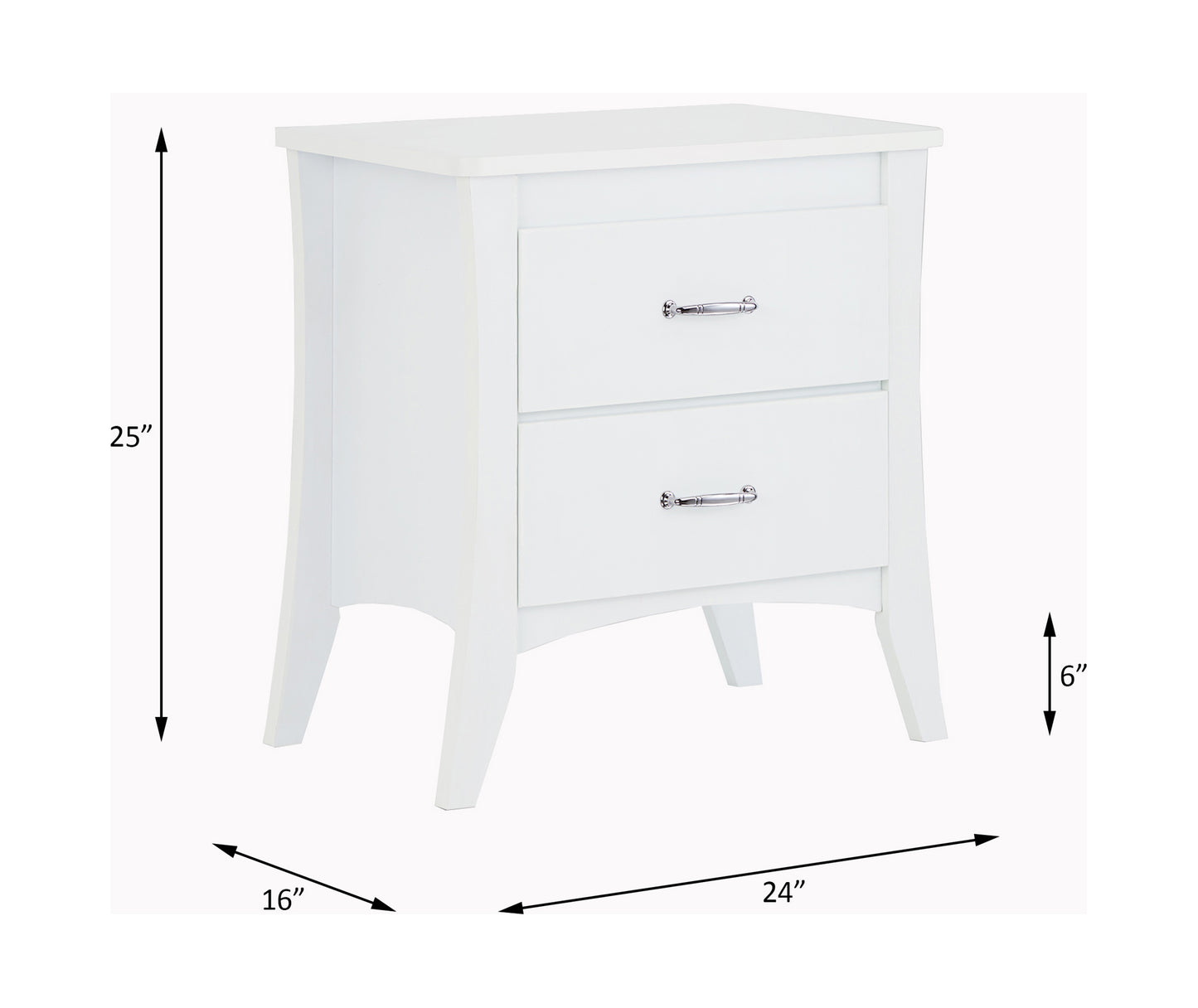 Babb White Finish Accent Table with 2 Storage Drawers