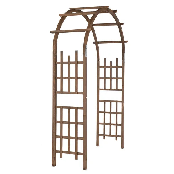 7FT Wooden Garden Arbor Wedding Arch Backdrop Stand for Outdoor Ceremony