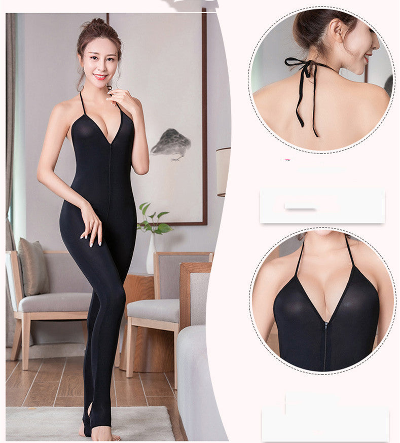 Black Elastic Shiny Bodysuit for Adults - Unisex One Size Game Suit